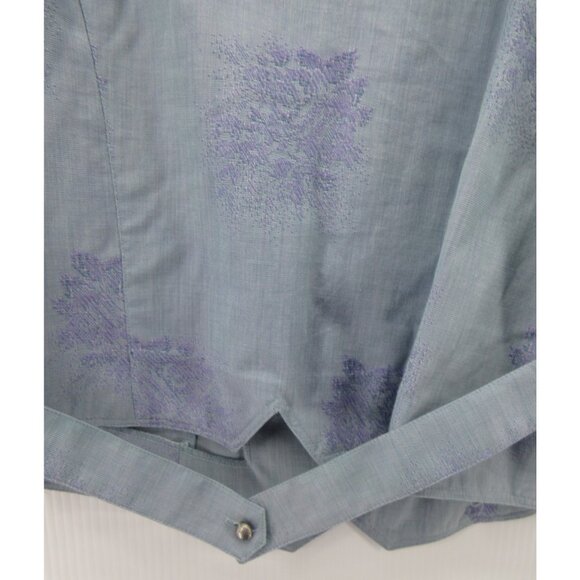 VINTAGE Geiger Top 12 Jacquard Floral Blouse Button Up Austria 42 * - Picture 9 of 13